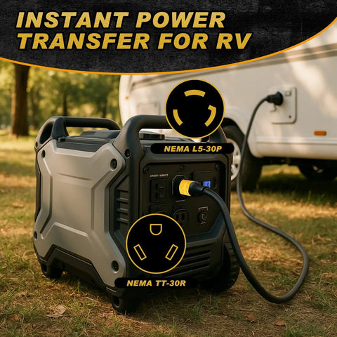Campground Certified 30 Amp Generator Adapter Nema L5-30P Locking Male To Tt-30R Female Rv Power Converter For Travel Trailers Dry Camping Boondocking 125Volt 3750W Yellow on generator.