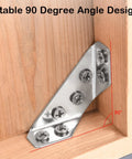 Stainless Steel Corner Brackets Beefy Heavy Duty Furniture Support for Wood Cabinets with 90-degree angle