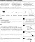 Cabinet hardware installation instructions with diagram and step-by-step guide for mounting handles on doors or drawers.