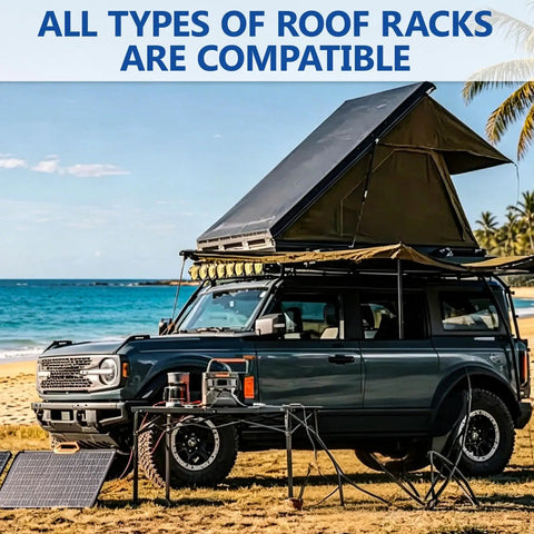 Heavy Duty Roof Tent Mounting Brackets Kit 28-Piece Hardware Set For Secure Rooftop Tent Installations, Rust Resistant, Durable Off Road Gear For Easy Mounting And Long Lasting Support on SUV roof rack