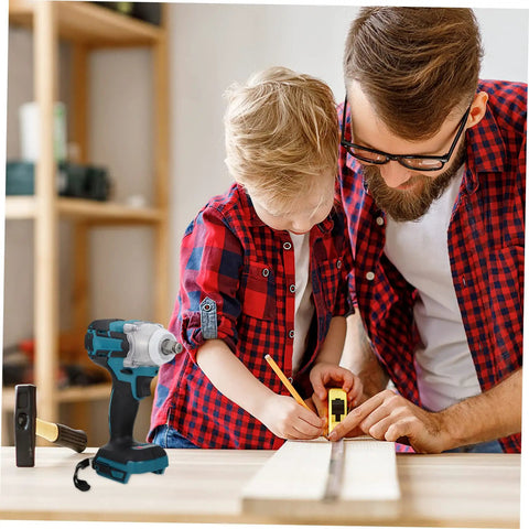 1 Set Cordless Electric Impact Wrench With Rechargeable Brushless Motor High Torque Power Tool For Automotive And Construction Jobs Super Durable Design Easy To Use For Pros And DIY Enthusiasts Great Value