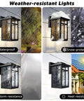 Outdoor Wall Light Fixtures Waterproof Porch Lanterns Dope Matte Black Exterior Sconce Lighting With Anti Rust E26 Sockets