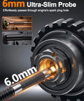 Ultra Slim 0.24 Inch Borescope With 210 Degree Dual Lens, 1080P Endoscope Camera, Built In Light, IP67 Waterproof 5FT Snake Inspection Cam For Automotive Engine And Industrial Use, TF Card Included, 6mm probe through spark plug hole
