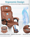 Built For Big And Tall Folks Leather Office Chair With Footrest And Adjustable Headrest, ergonomic lumbar support diagram