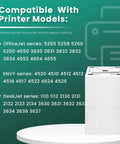 Visual list of printer compatibility for 63 Ink Cartridges Combo Pack For HP 63 Black And Tri Color Remanufactured 63XL Ink Two Pack