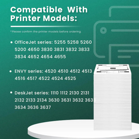 Visual list of printer compatibility for 63 Ink Cartridges Combo Pack For HP 63 Black And Tri Color Remanufactured 63XL Ink Two Pack