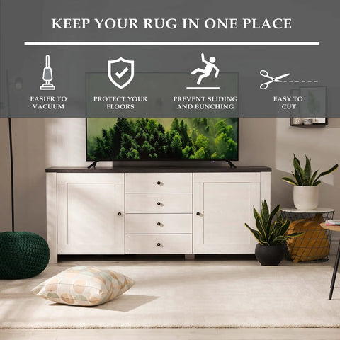 Keep your rug in one place with Keeps Rugs Anchored Solid On Hardwood Or Tile Floors Dropping The Slide Hassle cream pad.