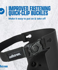 Ultra Flex KneePro Knee Pads For Men And Women with adjustable quick clips, highlighting improved fastening mechanism.