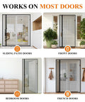 Magnetic Screen Door For 32 By 80 Inch Openings, Reversible Left Or Right Install, on sliding, front, bedroom, French doors