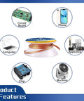 Pro Grade Lead Free Solder Flux Paste And Desoldering Wick Kit for Electronics showing applications on various devices