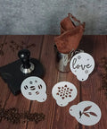 51mm Coffee Tamper Set for Portafilter Espresso Machines With 350ml Frothing Pitcher Tamper Mat and Decorative Stencils