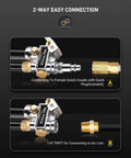 Heavy Duty Tire Inflator With Pressure Gauge And 16.5 Inch Extended Dual Head Air Chuck connections diagram
