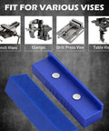 Two Piece 4.5 Inch Magnetic Vise Jaw Pads With Soft TPU Non Marring Covers And Waffle Grip for various vises
