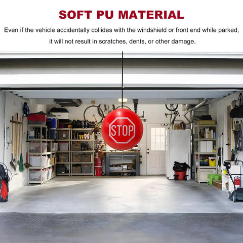 Garage Tennis Ball Parking Aid Kit With Adjustable 13 Foot Rope Hanging Stopper in garage for car positioning and collision prevention
