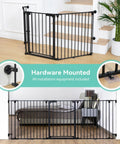Extra Wide Baby And Dog Gate 80 Inch Adjustable Pet Safety Barrier For Angled Doorways Staircases Hallways 30 Tall hardware mounted design