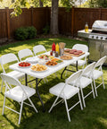 2 Pack 6 Ft Folding Plastic Tables Heavy Duty Portable Fold In Half Utility Tables With Carrying Handles For Party
