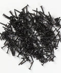 Pile of black Truss Head Self Tapping Screws For Sheet Metal 18 8 Stainless Steel Size Eight By One Inch, 500 Count