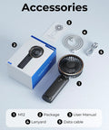 Rechargeable Portable Handheld Fan With 4000mAh Battery, 180 Degree Adjustable Head, 6 Speed Wind To Beat The Heat accessories
