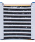 Front view of Plate Heat Exchanger 100 L Per Min Aluminum Hydraulic Oil Cooler With Fan DC24V Air Radiator For Industrial Machines