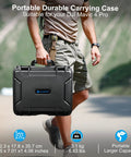 Man carrying Waterproof Hard Case With Custom Foam Insert For DJI Mavic 4 Pro Drone Creator And Fly More Combos