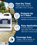 Heavy Duty Concrete Paver Sealer Providing Dope Clear Gloss Finish On Outdoor Stone Surfaces UV Resistant 1 Gallon bottle on patio.