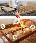 Rock Solid Galvanized Bed Rail Brackets 4 Pack With 32 Heavy Duty Screws Rust Proof Steel Frame Supports For Beds Easy No Mortise Setup visible in bed frame comparison.