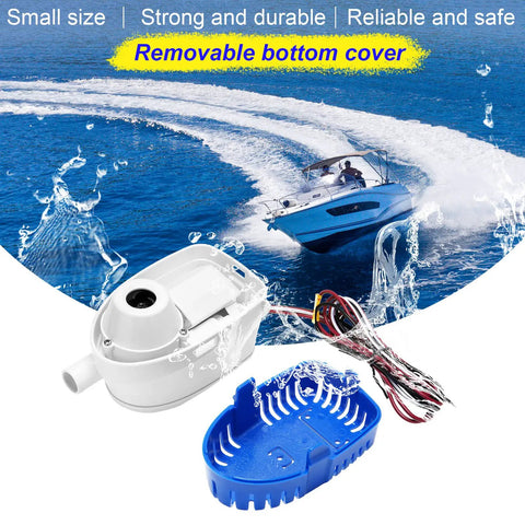 Two Pack 12V Auto Bilge Pumps With Built In Switch No Float Switch Required 1100 GPH Submersible Boat Bilge Water Pump