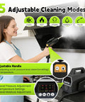 Gotta Get Your House Sparkling Clean With This Bad Boy High Pressure Steam Cleaner showing adjustable cleaning modes and control panel.