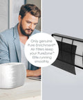 Man with PureZone air purifier and Genuine 2 In 1 True HEPA Replacement Filter For PureZone Breeze Tabletop Air Purifier