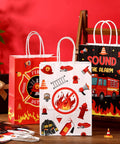48 Count Firetruck Party Favors With Handles Bulk Pack For Kids Birthday Firefighter Candy Treat Bags Paper Goodie Bags