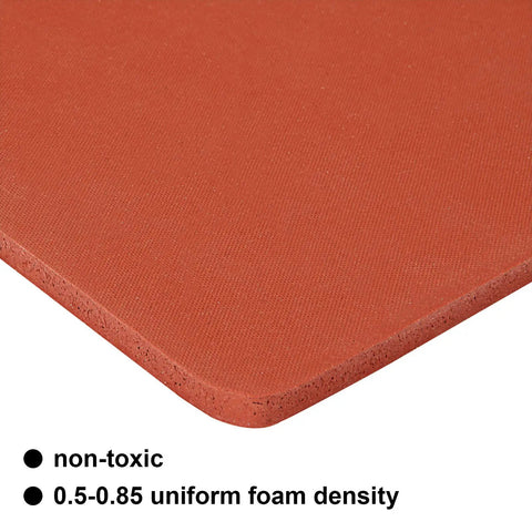 Premium 15x15 Inch Silicone Heat Press Pad Mat 0.3 Inch Thick Red Easy Press Pad Replacement close-up texture view