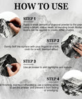 Instruction guide for using Charcoal Powder for Drawing Graphite Powder Charcoal Drawing Supplies with illustrations.