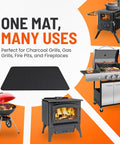 Heavy Duty 48x30 Inch Under Grill Mat For Deck And Patio, Double Sided Grill Protector For Outdoor Cooking with various outdoor grill uses