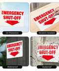 2 Pack Aluminum Tough As Nails Emergency Shut Off Signs 10 By 7 Inches Waterproof And Durable High Visibility for safety