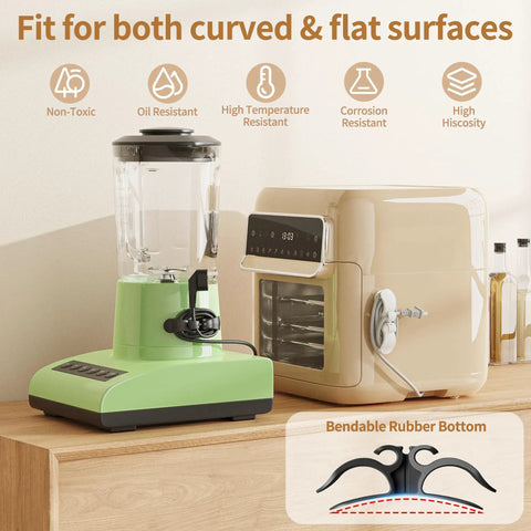 Six Pack Upgraded Kitchen Cord Organizer for Appliances Stick On Cord Wrappers And Holders For Air Fryer Blender Coffee Maker Pressure Cooker Toaster And More Thick Cord Compatible 4mm And 10mm Wires shown with blender and toaster