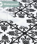 Snug Fit Elastic Fitted Vinyl Table Cover For 6 Foot Tables, Non Slip Waterproof Flannel Backed Plastic Tablecloth, spill proof
