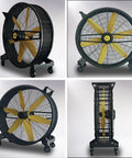 Heavy Duty Metal Floor Fan High Velocity Airflow Beast With 360 Degree Adjustable Tilt Shop Ready Cooling Machine on wheels.