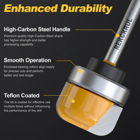 Snag This Deadset Killer Bowl And Tray Template Router Bit Set Featuring A Rock Solid 1 4 Inch Shank to show high-carbon steel handle and Teflon coating.
