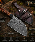 Damascus Steel Chef Knife With 7 Inch Blade And Full Tang A Beast Of A Meat Cutting Knife For Home Barbecue And Outdoor Cooking