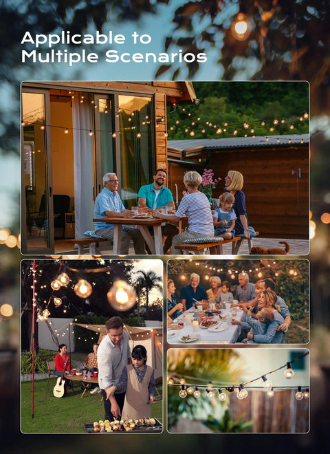 G40 Globe Light Bulbs For Outdoor String Lights Clear Glass E12 Candelabra Base 5W 120V Incandescent Warm White Dimmable Vintage Edison Style Bulbs With Retro Vibe For Patio Cafe Bistro Decor 25 Pack