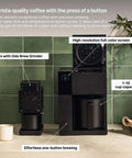 Front view of Aiden Precision Coffee Maker With Thermal Carafe 10 Cup Programmable Drip Coffee Machine For Single Serve And Batch Brew Adjustable Brew Strength Removable Water Tank Matte Black on kitchen counter.