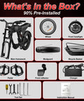 1000W High Torque Electric Bike For Adults 35 MPH Fast Ebike With Beast Mode Power Rapid Acceleration Crush 30 Degree Hills Durable Frame For Commuting Rides And Weekend Adventures parts kit with frame, wheel, light, charger and manual