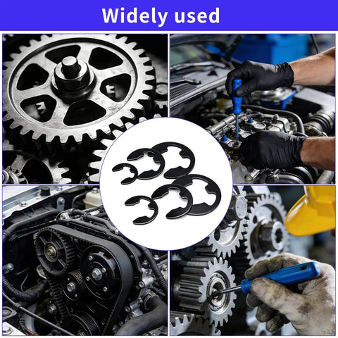 1100 Piece E Clip Retaining Rings Set, C Clips And Snap Rings Assortment Kit for Auto Parts Repair visible with industrial use cases