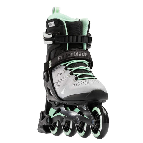Macroblade 80 ABT Womens Fitness Inline Skates For Training And Casual Rides Glacier Grey Mint, front angle view