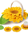 Beginner Crochet Kit Starter Set With Coasters And Plant Pot Projects featuring sunflower basket and coasters