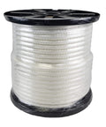 Half Inch White Polyester Rope On A 250 Ft Spool, Solid Braid Dacron Multipurpose Utility Rope With Low Stretch, UV Resistant, High Strength Industrial Cord For Rigging, Tying, Camping And Outdoor Projects