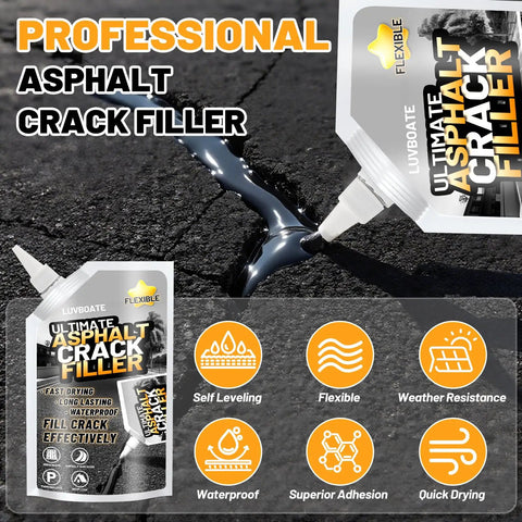 High Elasticity Asphalt Crack Filler Self Leveling Sealant For Driveways And Walkways Waterproof Road Repair 74oz packaging