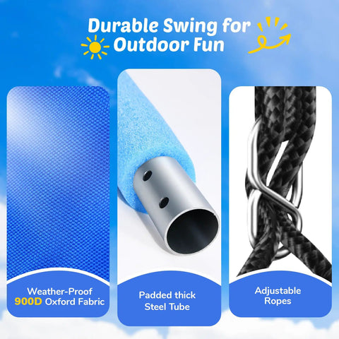 Heavy Duty Saucer Swing With Frame For Backyard Fun And Safe Outdoor Play 440 Pound Capacity Sturdy Frame Stand Powder Coated Steel
