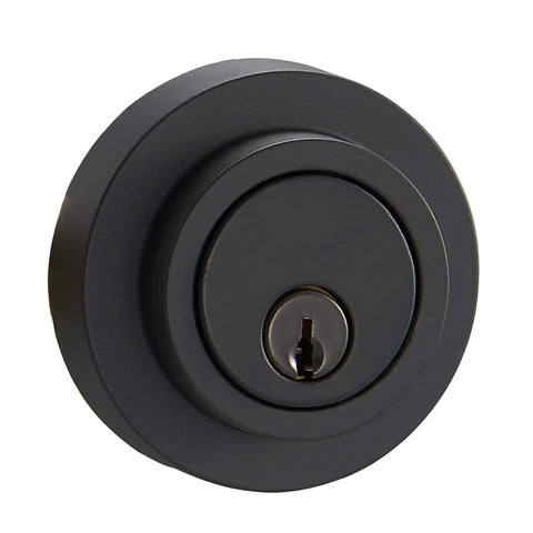 Contemporary Round Deadbolt Lock With Easy, No Fuss Installation Using A Phillips Head Screwdriver Matte Black Finish