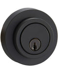 Oil Rubbed Bronze Single Cylinder Deadbolt Lock With Easy Phillips Screwdriver Install Universal Handing Fits Doors From One And Three Eighths To One And Three Quarters Inches Thick Six Way Adjustable Latch For Right And Left Handed Doors, close-up view showing front keyhole.